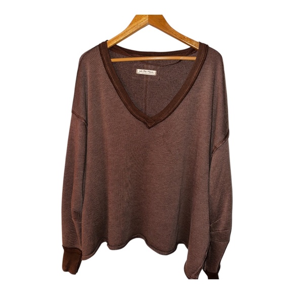 Free People Tops - We The Free People Venice Sweatshirt Brown Bear S V-Neck